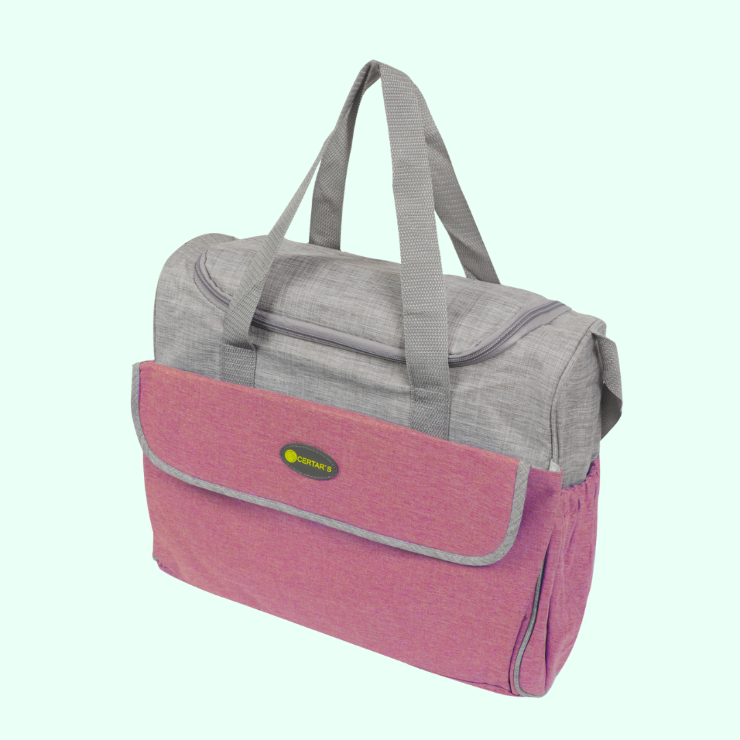 Pink & Grey - Diaper Bag
