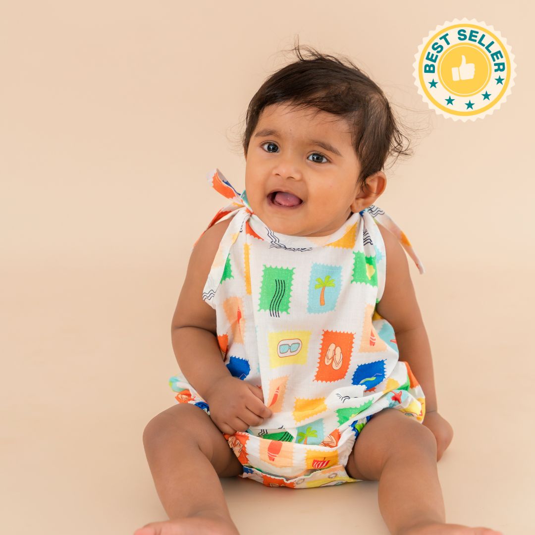 Stampscape - Mulmul Cotton Knot Type Romper