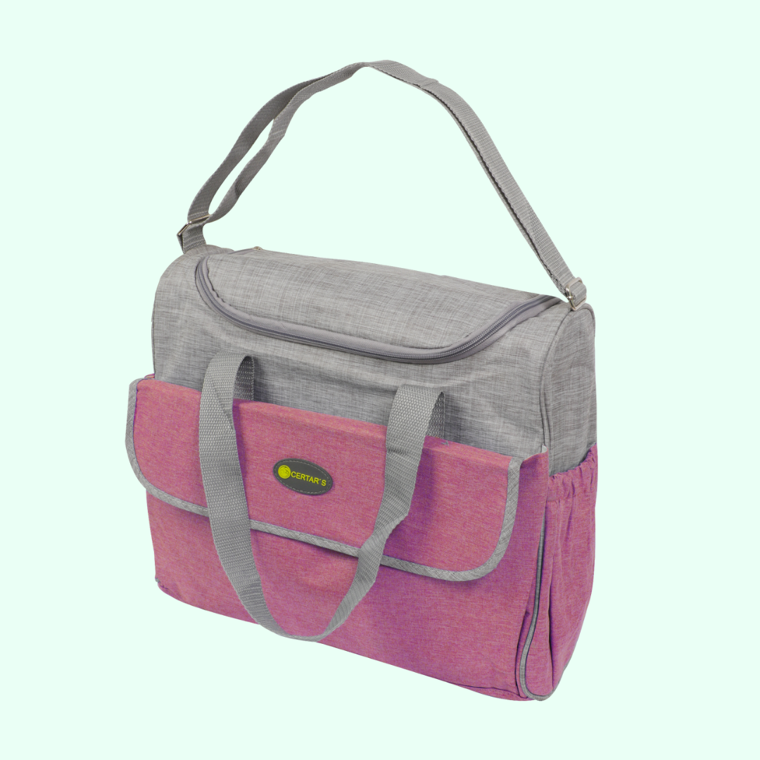 Pink & Grey - Diaper Bag
