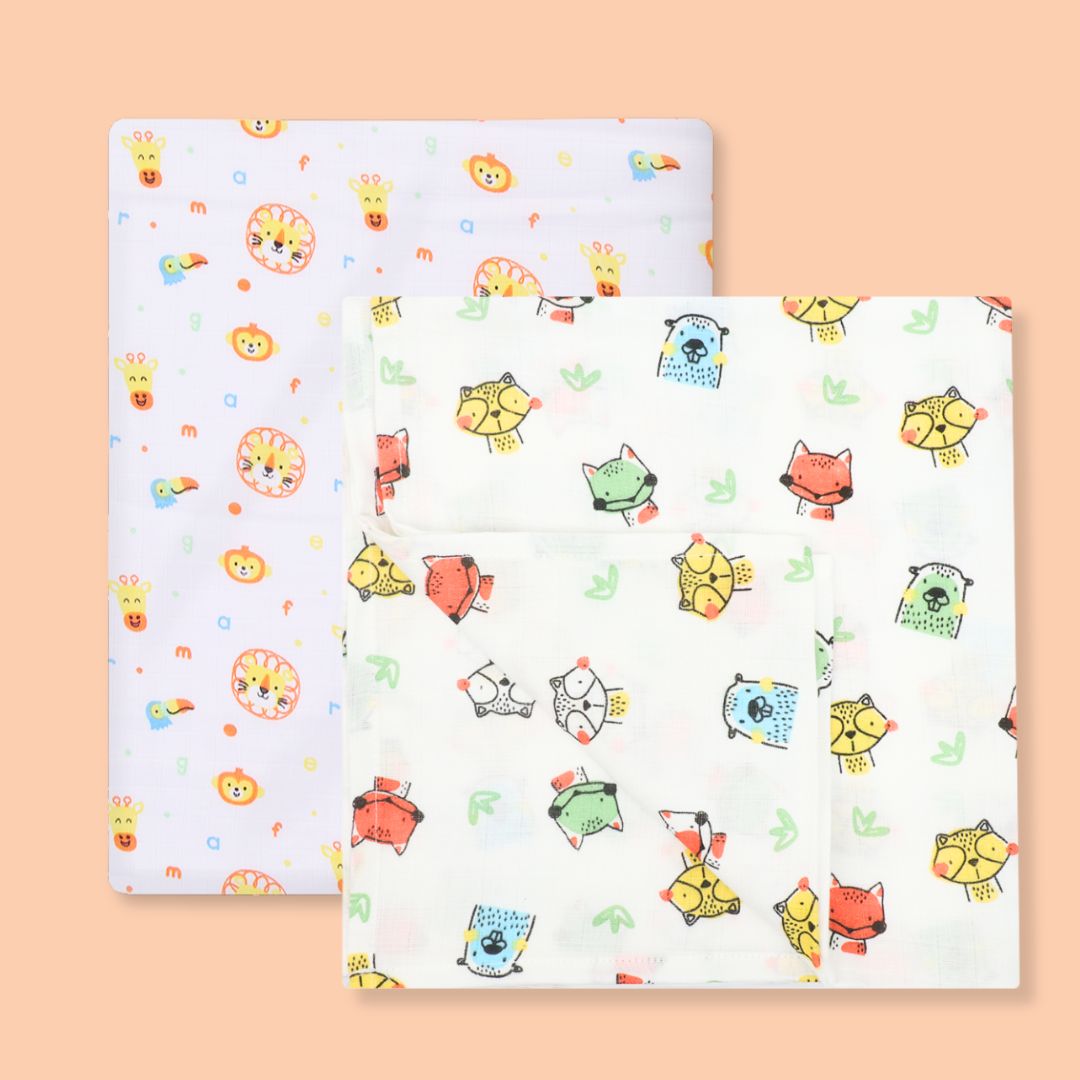 Jungle Combo - Muslin Cotton Swaddle (Pack of 2)
