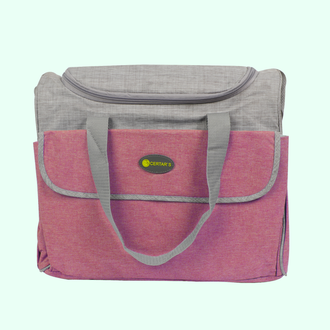 Pink & Grey - Diaper Bag