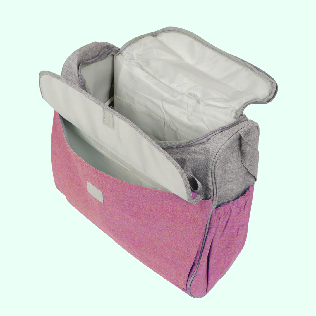 Pink & Grey - Diaper Bag
