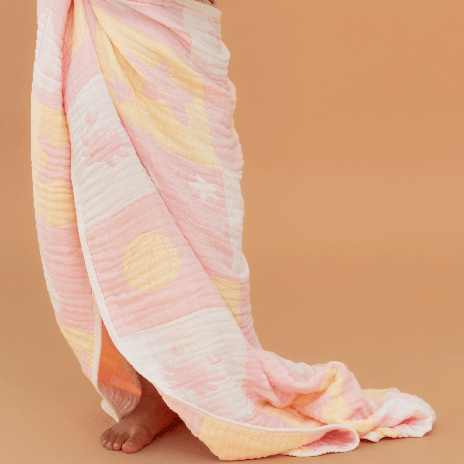 Happy Garden - Crinkled Muslin Bamboo Blanket