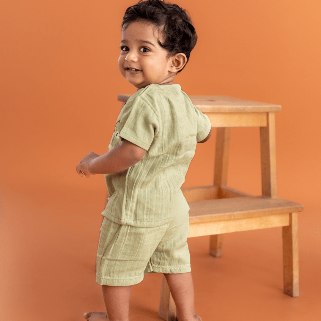 Lil Koala - Crinkled Muslin Co-ord Set