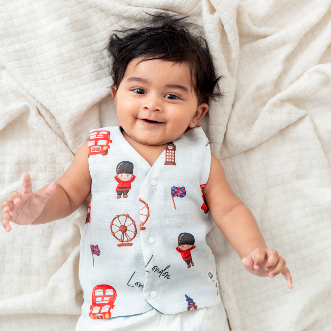 London Bridge - Reversible Muslin Jabla (1 piece)