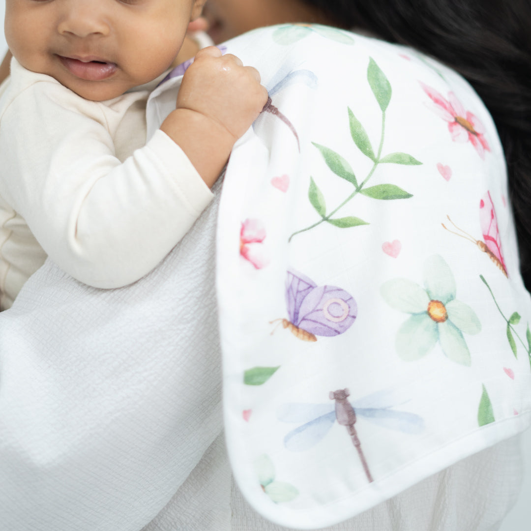 Spring Daisy - Organic Muslin Aloe Vera Burp Cloth