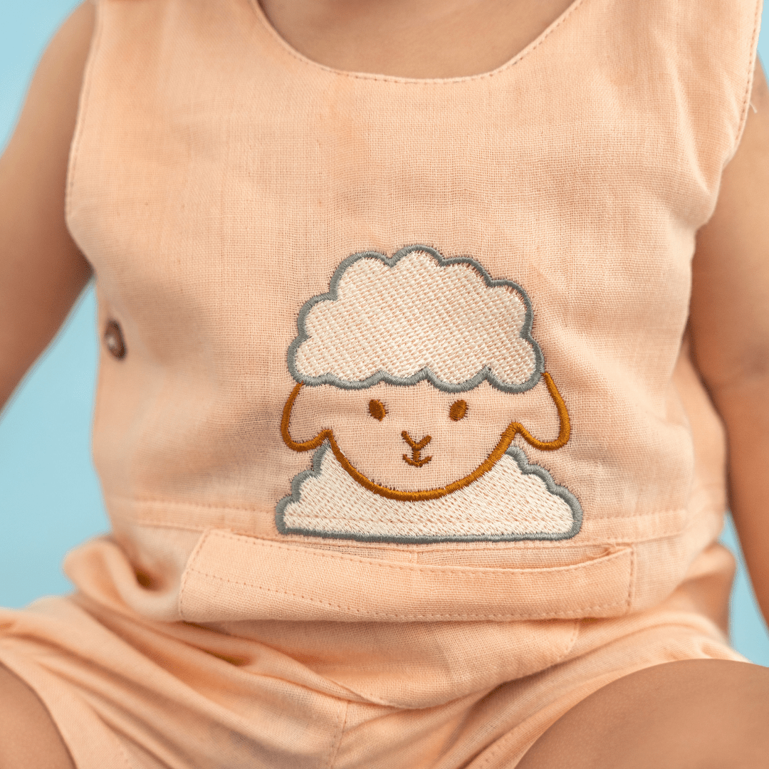 Baa Blush - Muslin Crinkled Romper