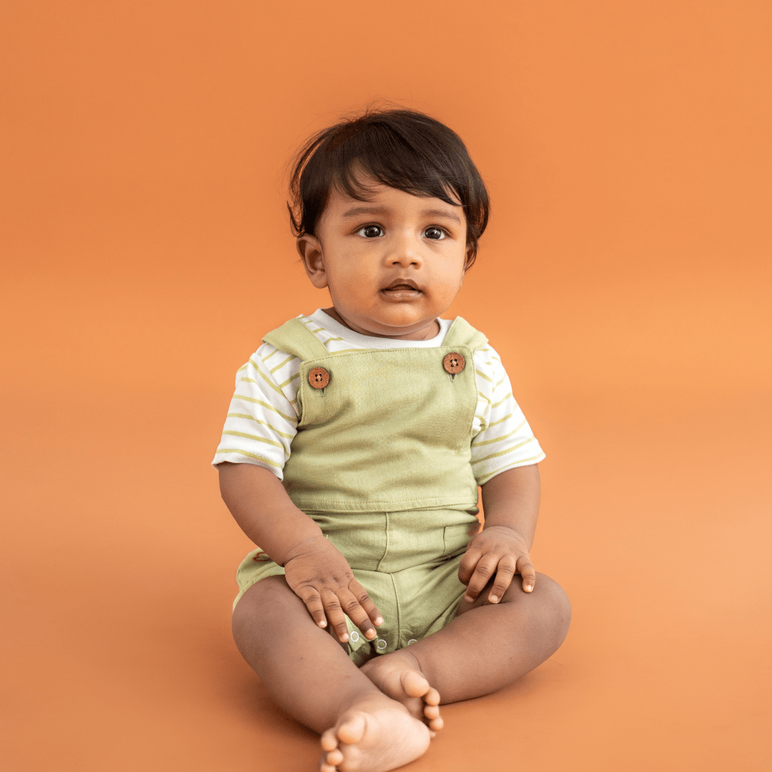 Teddyboo - Crinkled Muslin Dungarees