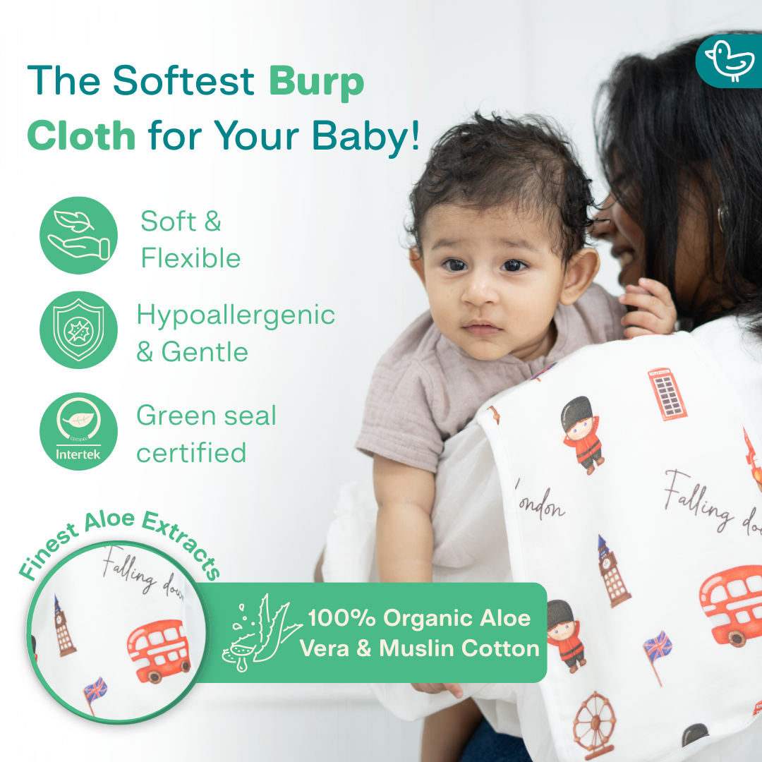 Barney's Friends - Organic Muslin Aloe Vera Burp Cloth