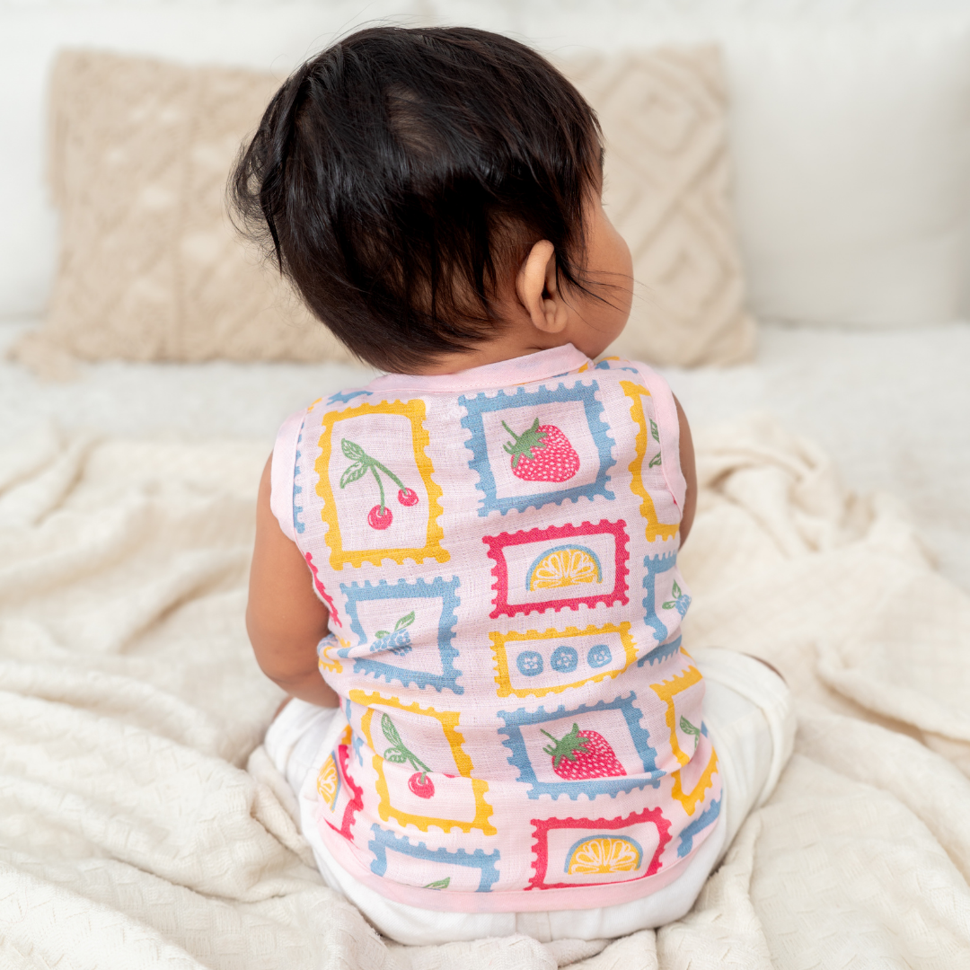 Muslin Dyed Button Jabla - Combo Pack