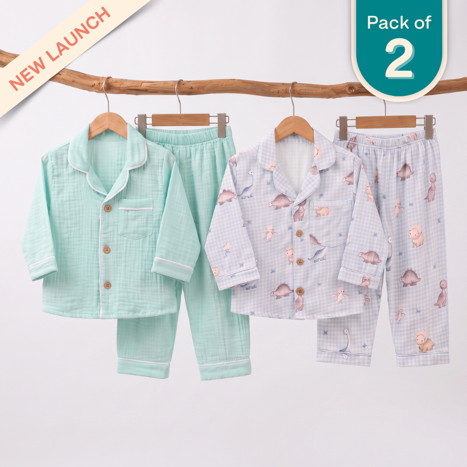 Lemonade Days - Crinkled Muslin Sleepsuit Pack of 2