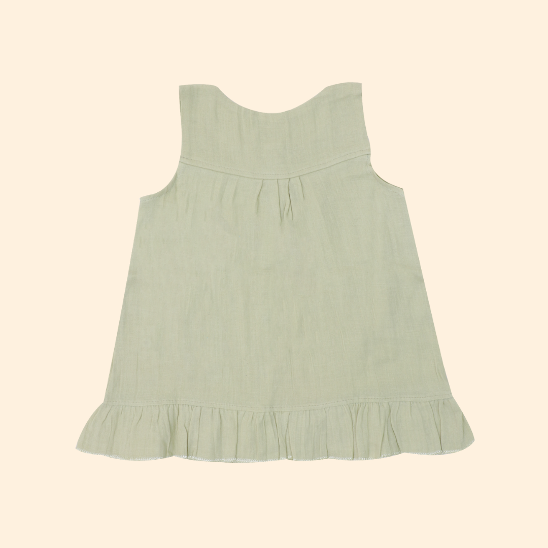 Little Leaf - Crinkled Muslin Sleeveless Frock