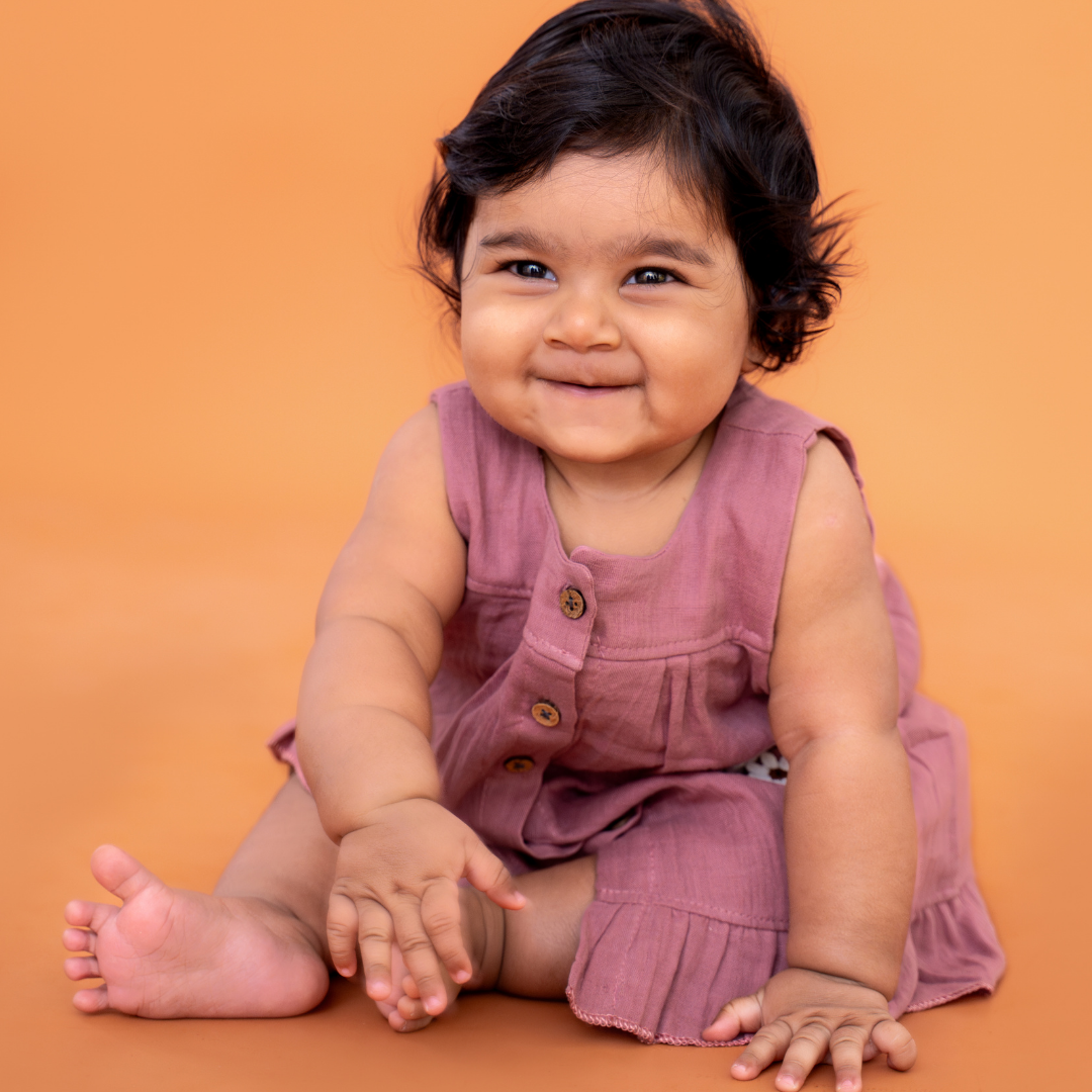 Little Leaf - Crinkled Muslin Sleeveless Frock
