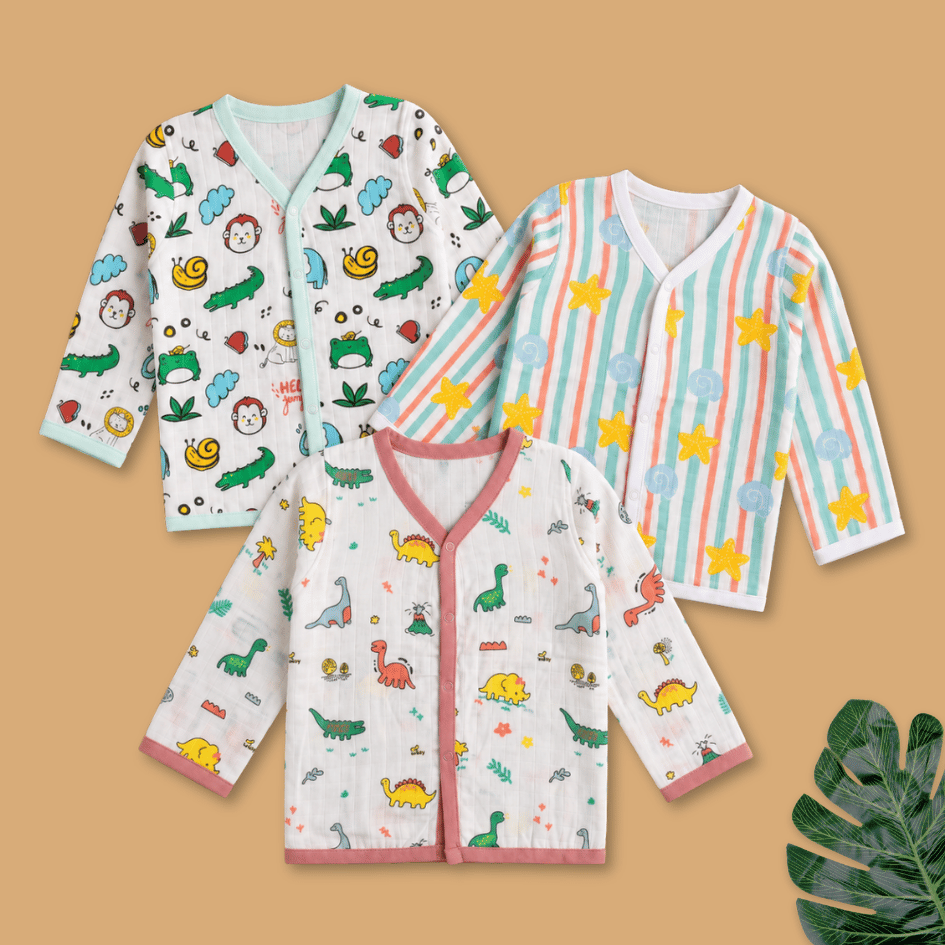 Muslin Full Sleeve Jabla Combo - Pack of 3
