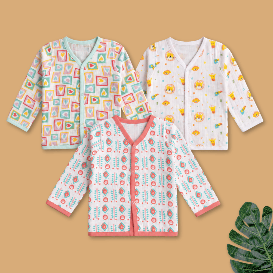 Muslin Full Sleeve Jabla Combo - Pack of 3
