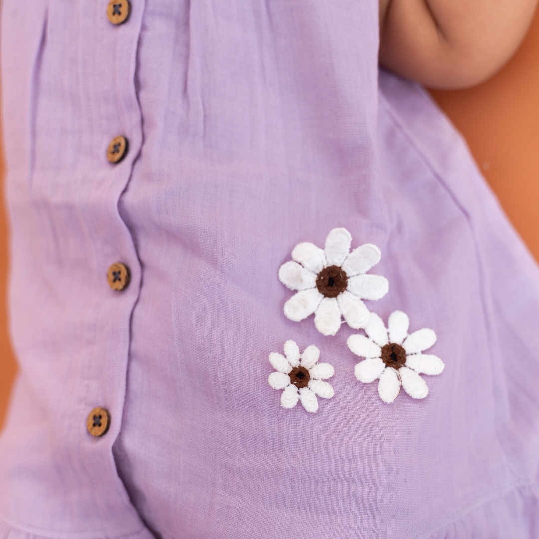 Little Leaf - Crinkled Muslin Sleeveless Frock