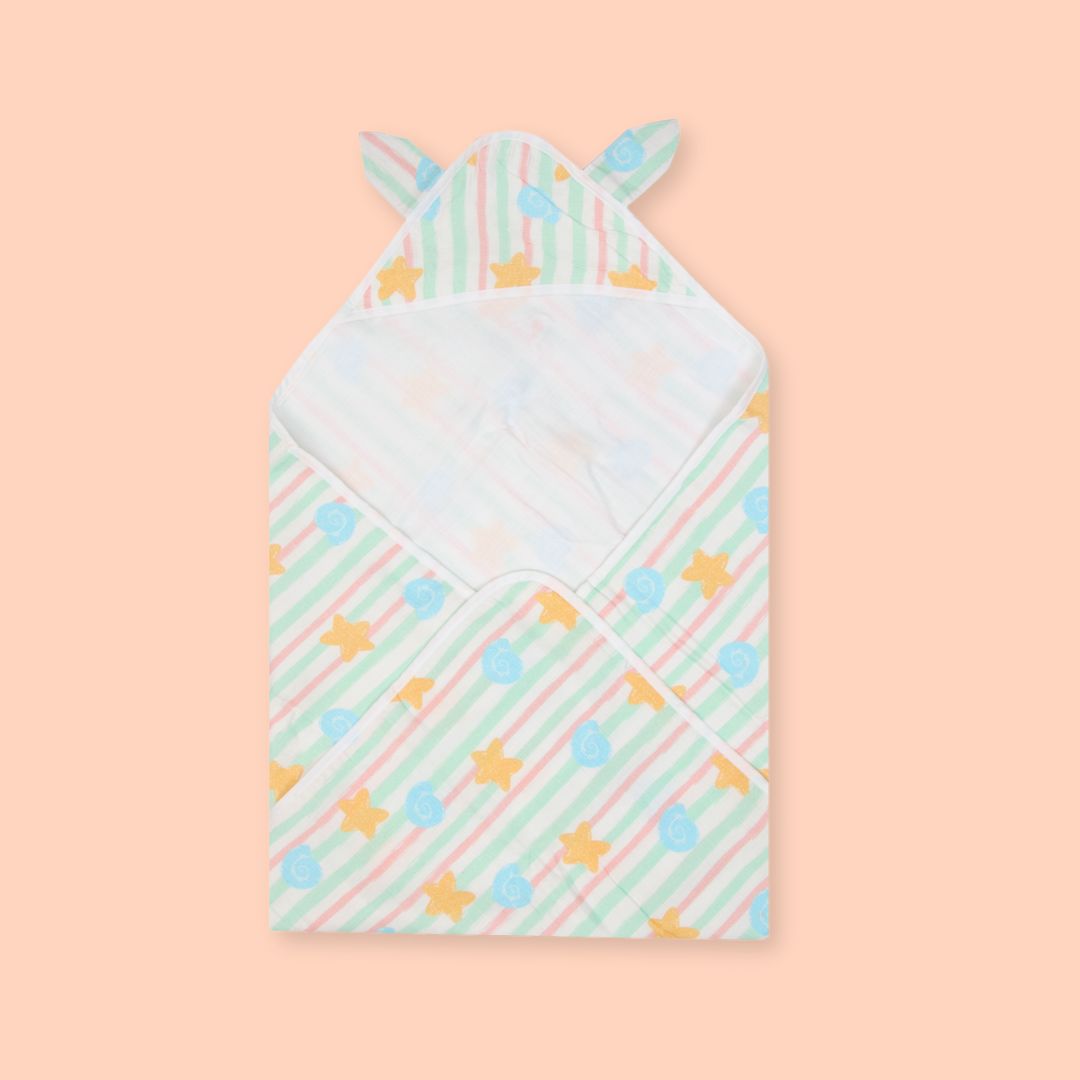 Zoodle Blocks - Muslin Hooded Towels for Babies and Kids