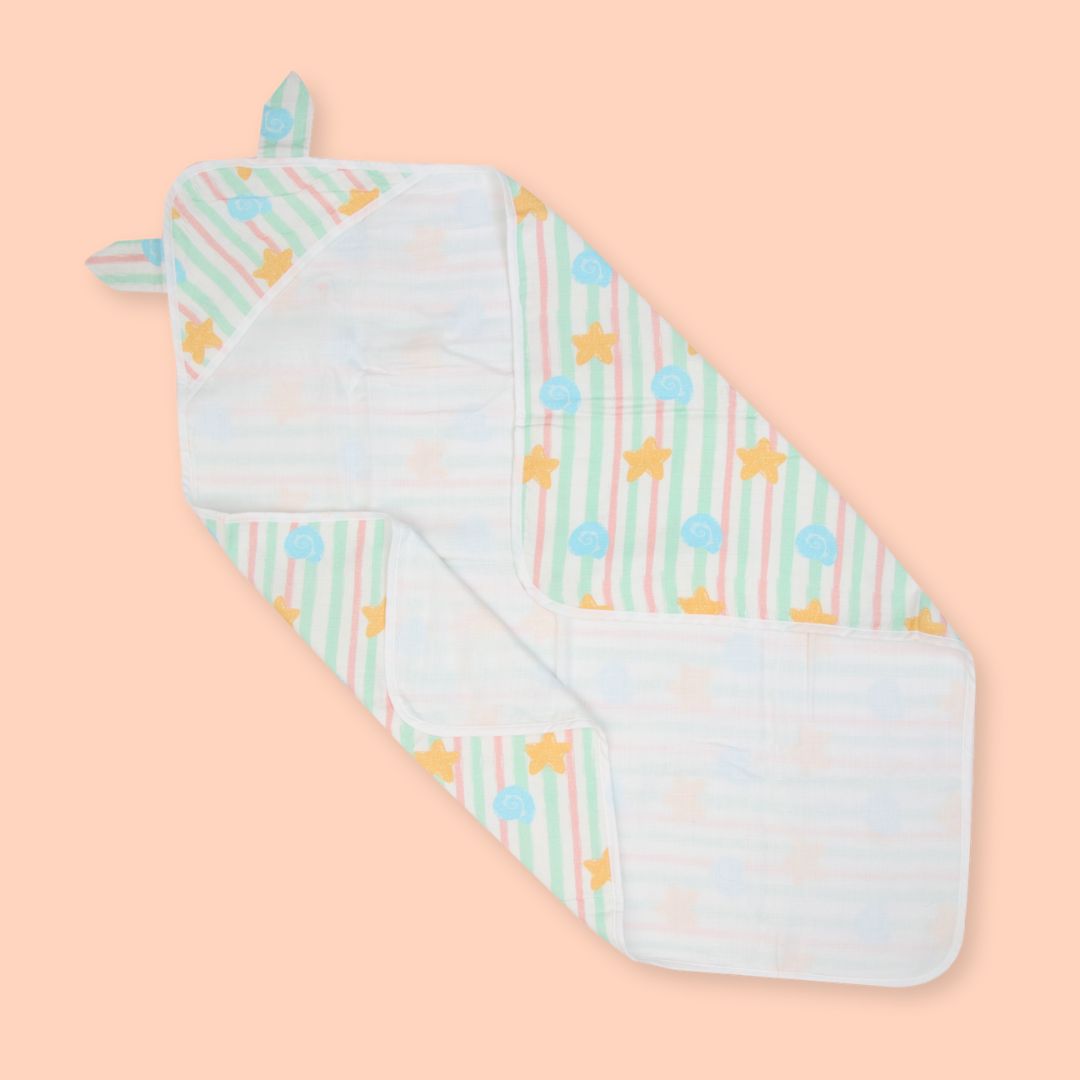 Zoodle Blocks - Muslin Hooded Towels for Babies and Kids