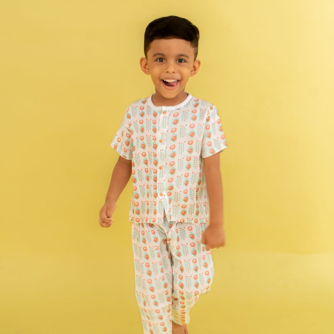 Zoodle Blocks - Muslin Sleep Suit for babies and kids (Unisex)