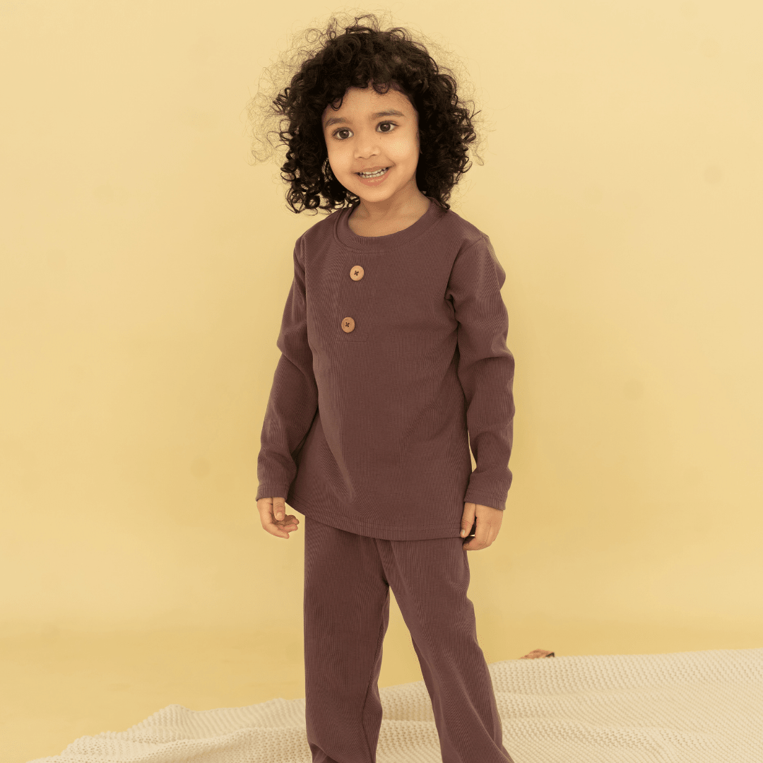 Berry Crush - Ribbed Modal Full Sleeve Top and Pant