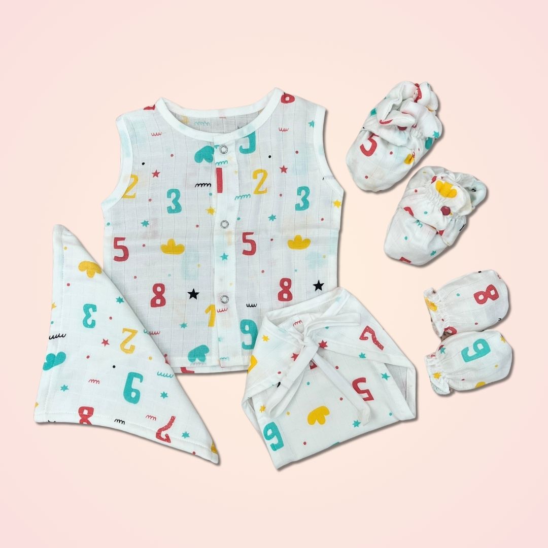 Muslin 5 Piece Gift Set (0-3 Months)