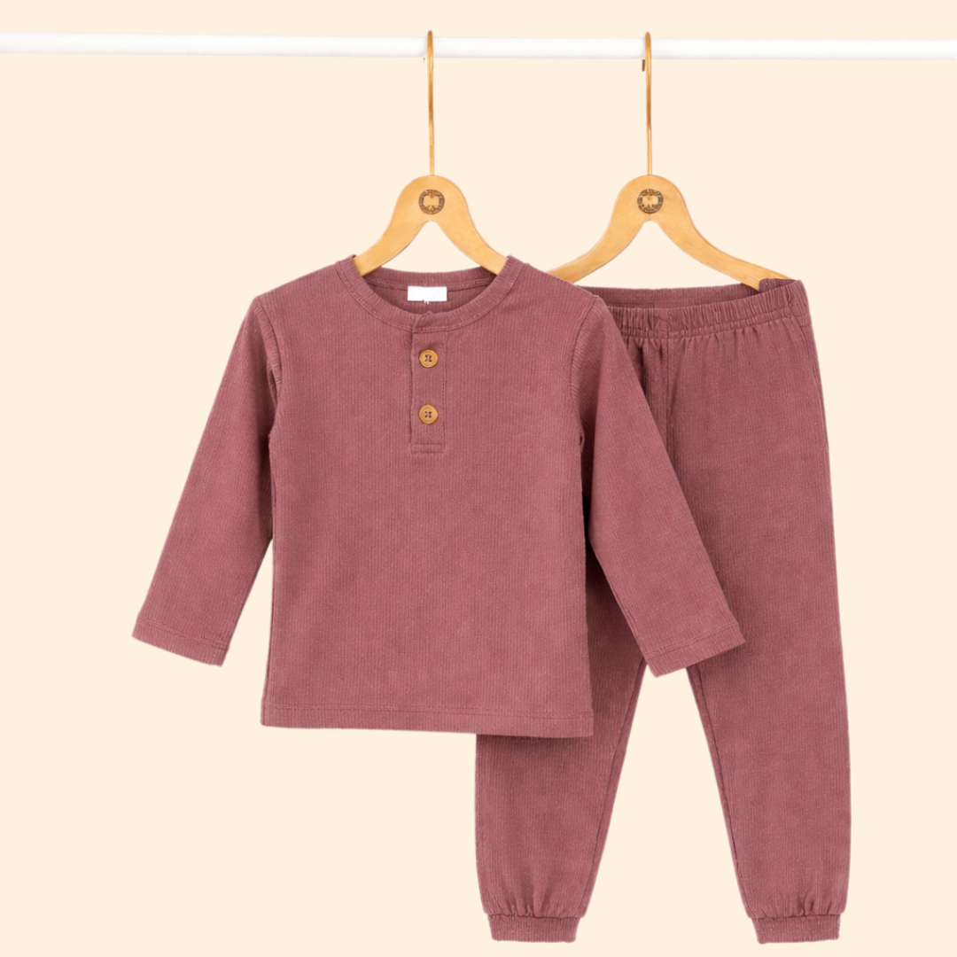 Cookie & Cream - Ribbed Modal Full Sleeve Top and Pant