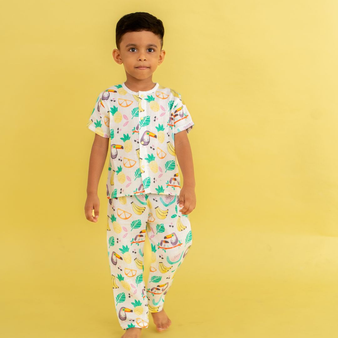 Toucan Punch - Muslin Sleep Suit for babies and kids (Unisex)