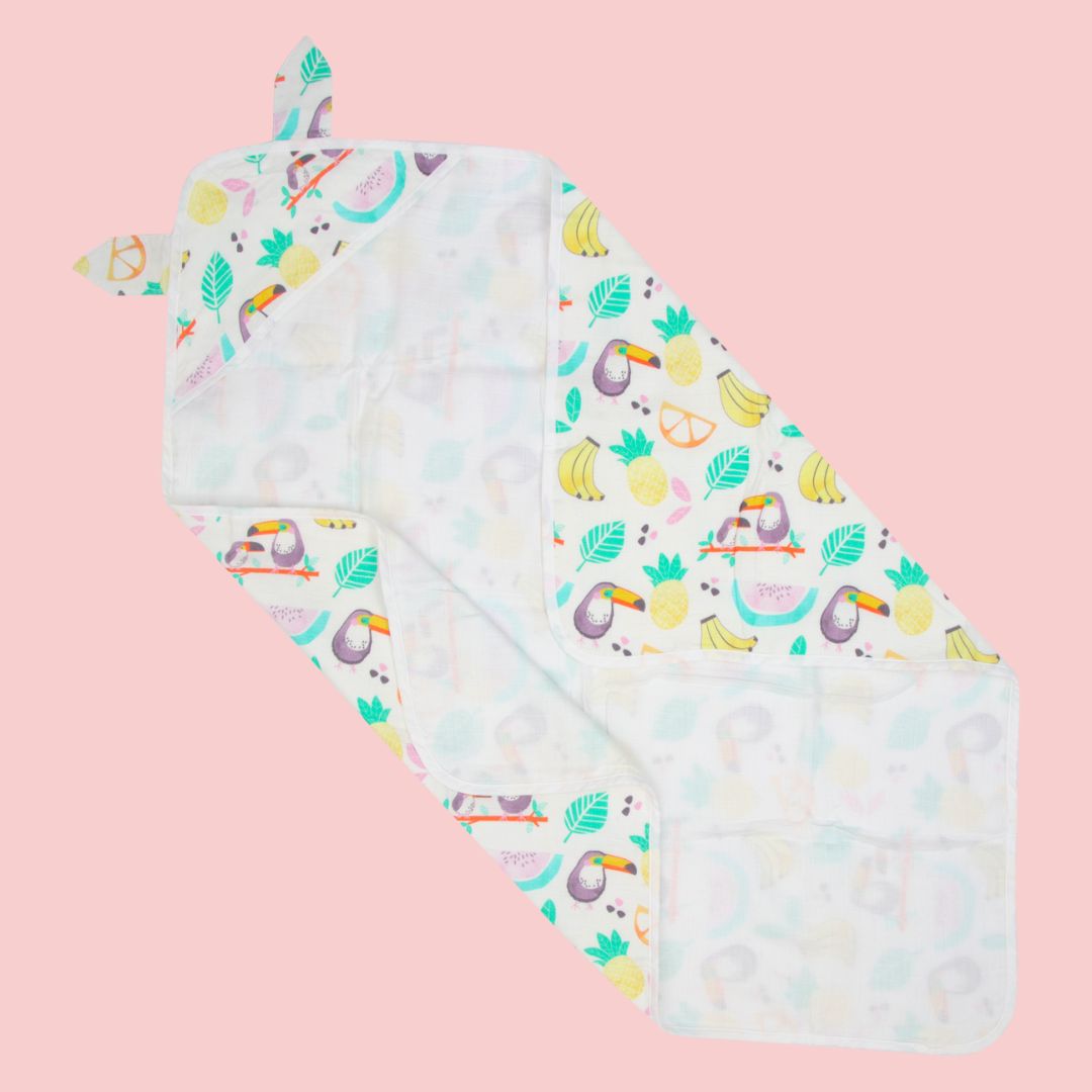 Zoodle Blocks - Muslin Hooded Towels for Babies and Kids