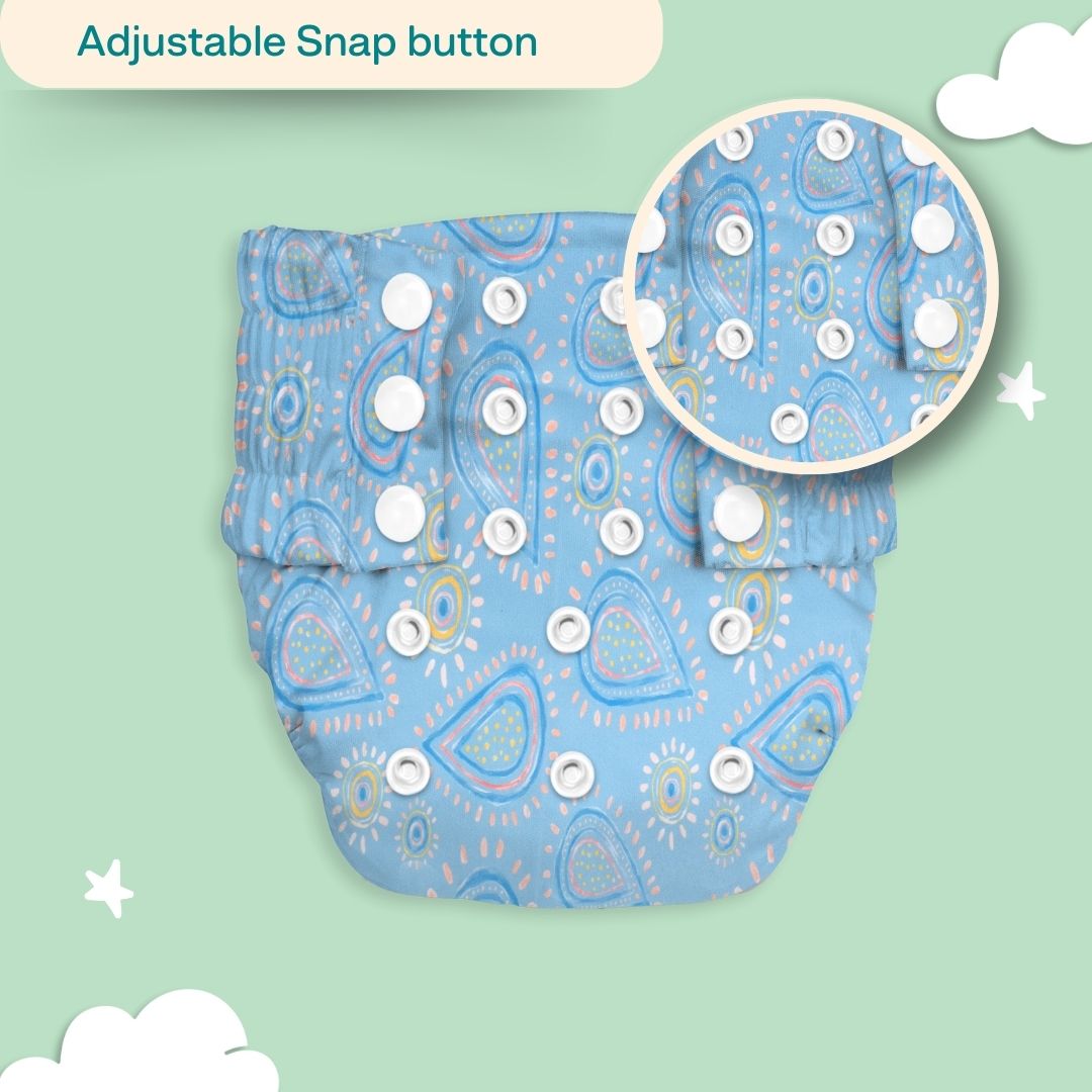 Indigo - Newborn Cloth Diaper 2.0 with 1 cotton Insert (2 kg - 5 kg)