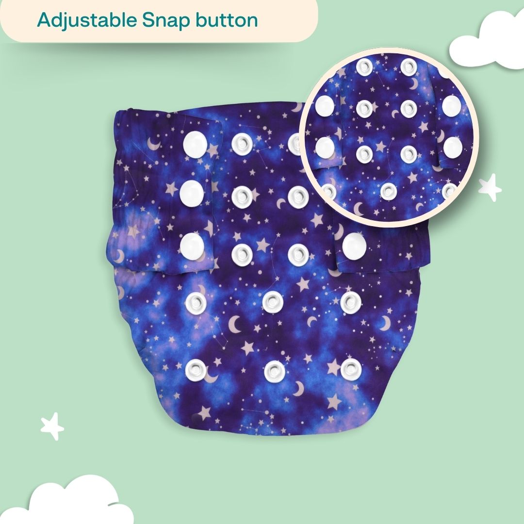 Indigo - Newborn Cloth Diaper 2.0 with 1 cotton Insert (2 kg - 5 kg)