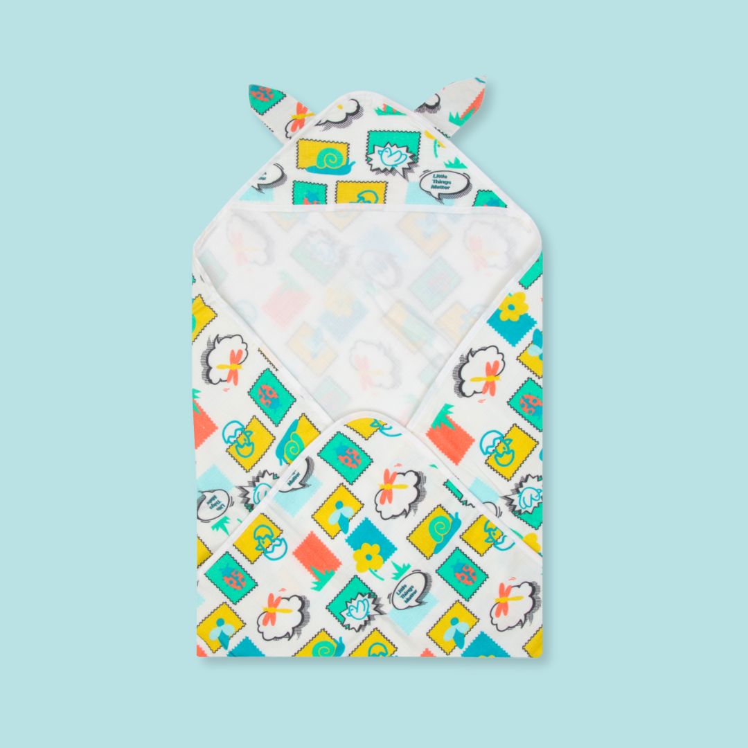 Toddler Tales - Muslin Hooded Towels for Babies and Kids