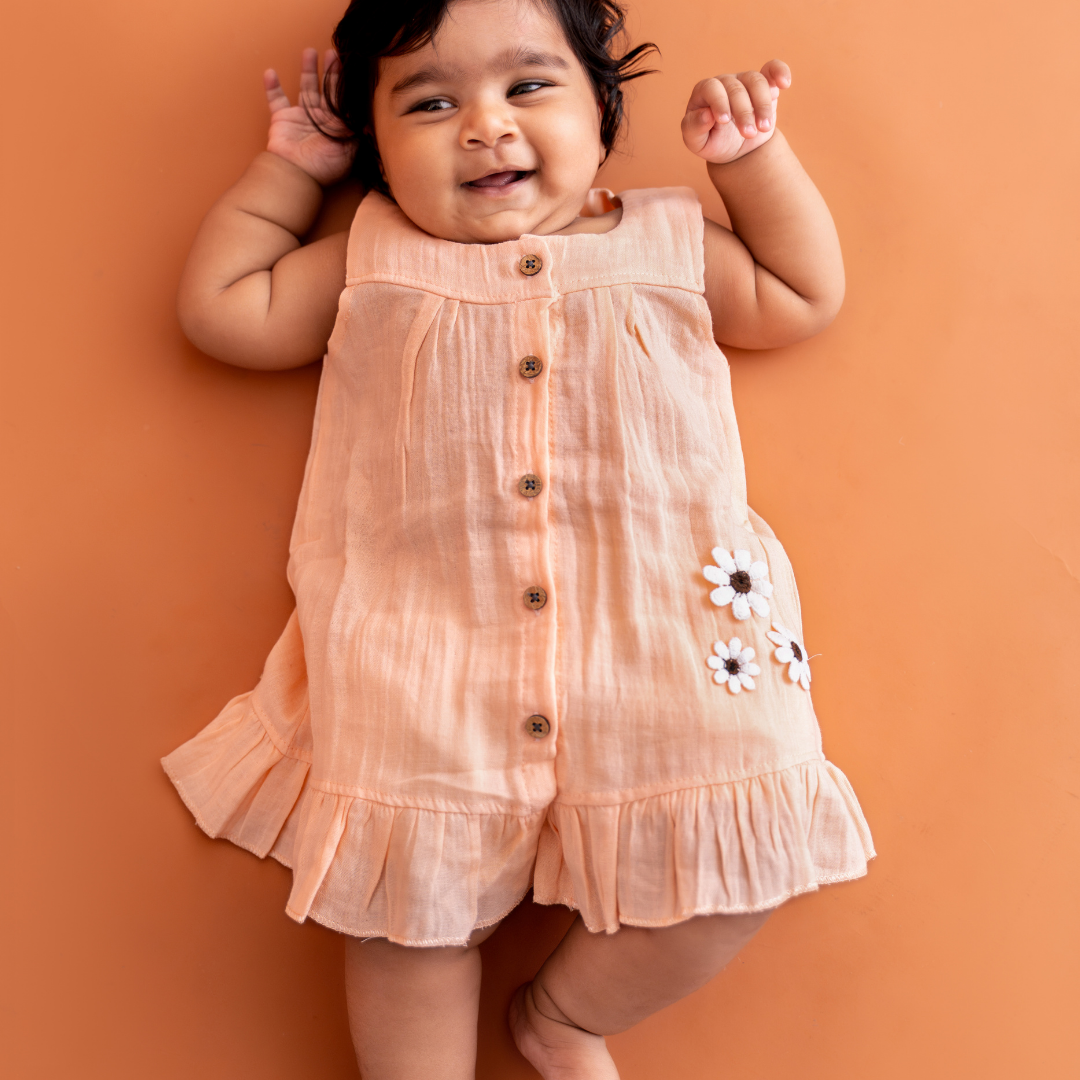 Little Leaf - Crinkled Muslin Sleeveless Frock