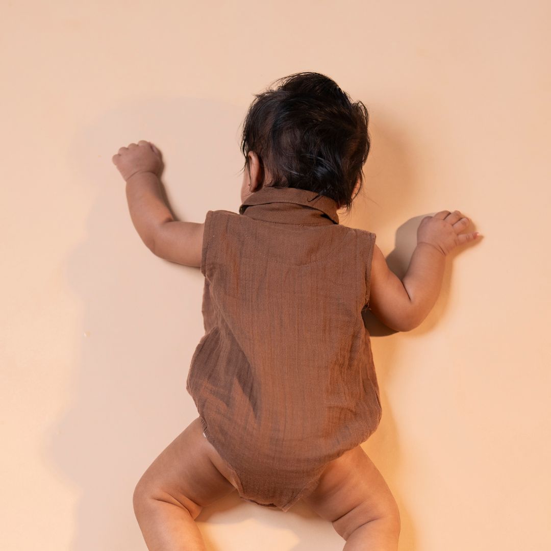 Cinnamon - Muslin Bee Romper for Babies