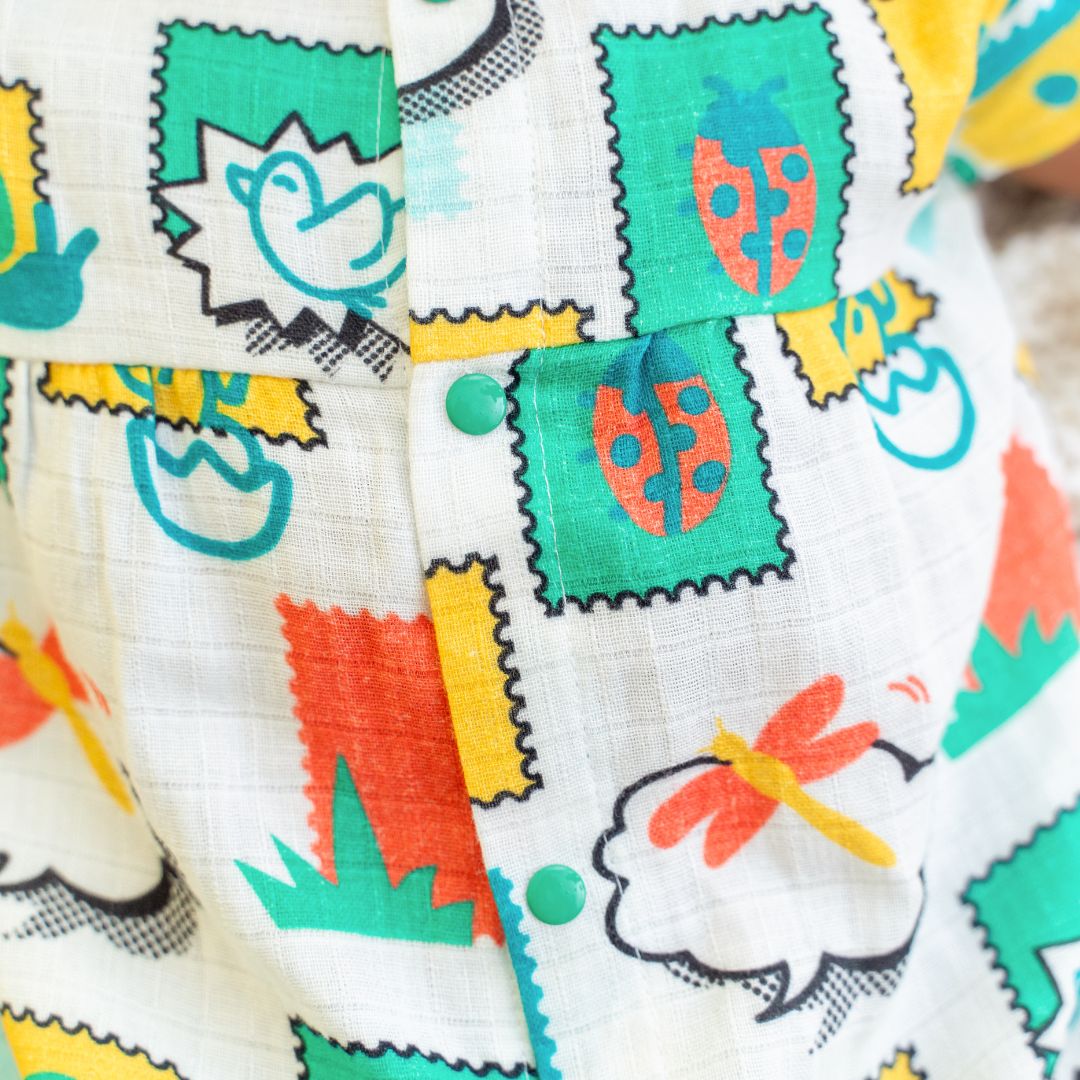 Flora Pixels - Muslin Button Frock