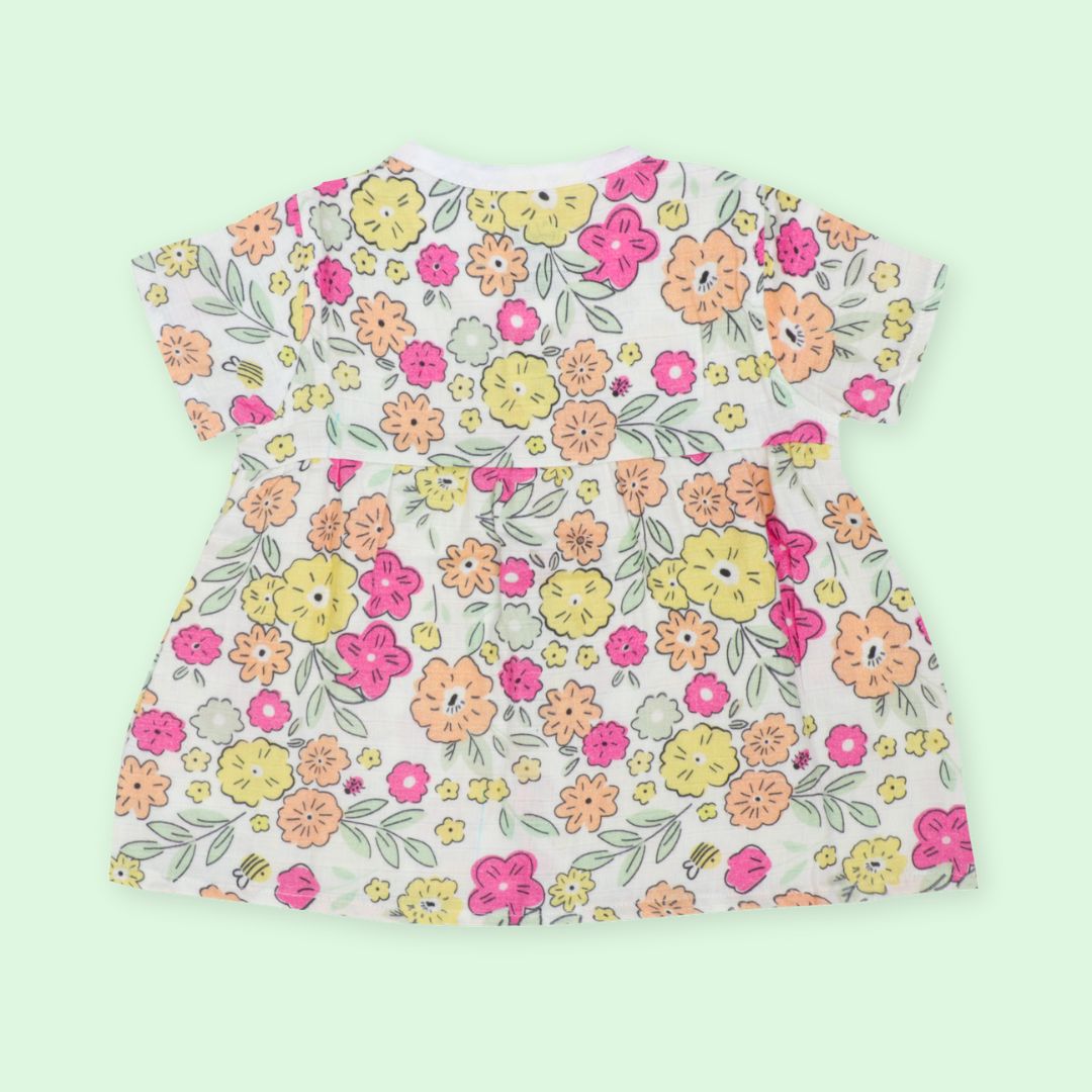 Flora Pixels - Muslin Button Frock