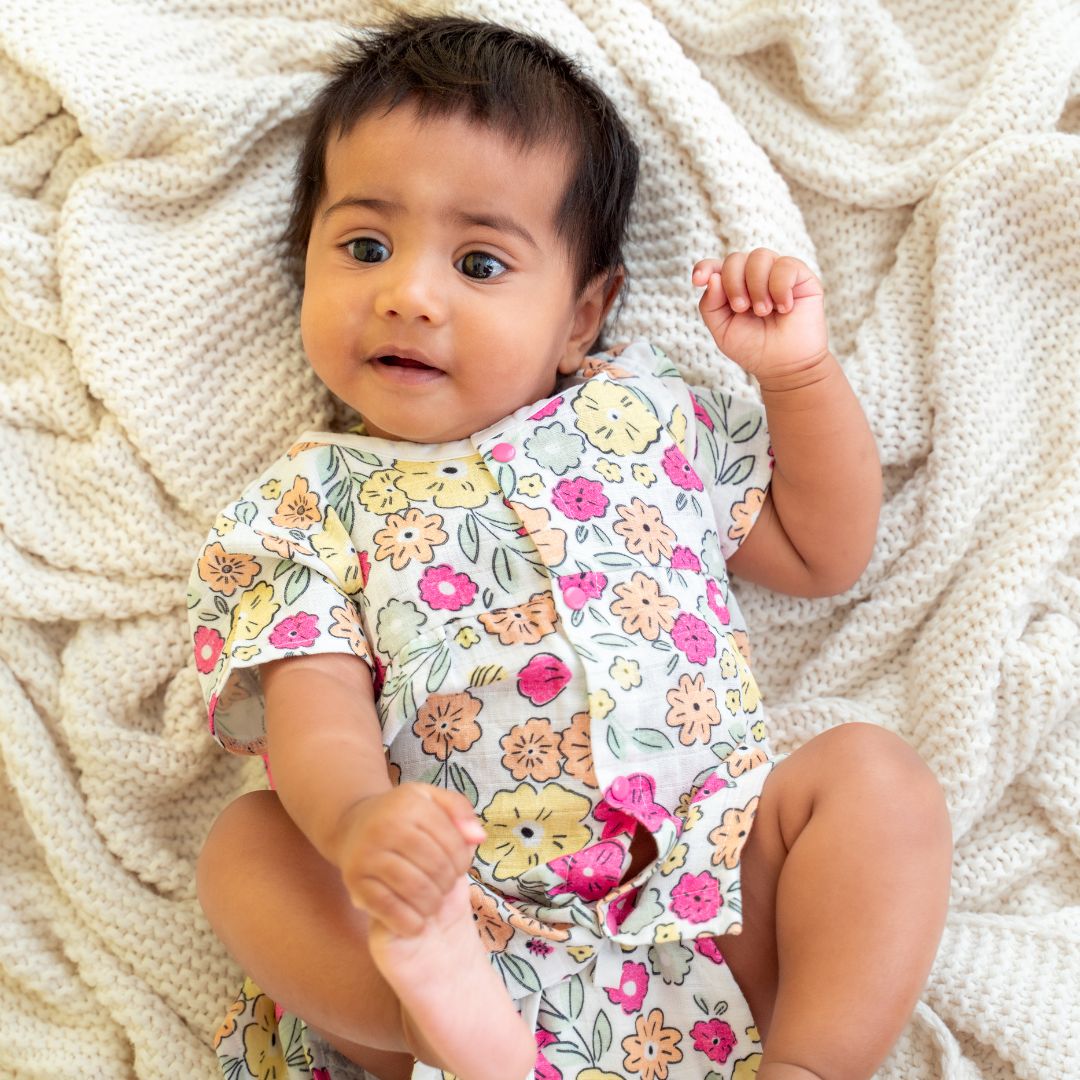 Flora Pixels - Muslin Button Frock