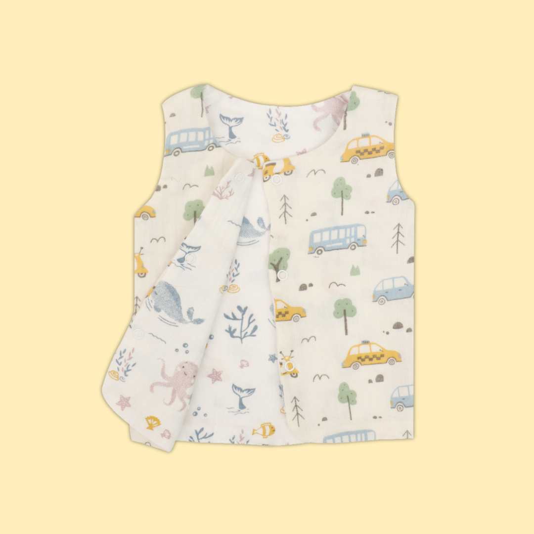 Wheel Bubble - Reversible Muslin Jabla (1 piece)