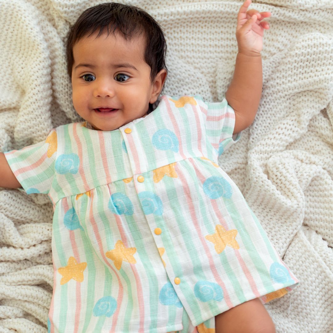Flora Pixels - Muslin Button Frock