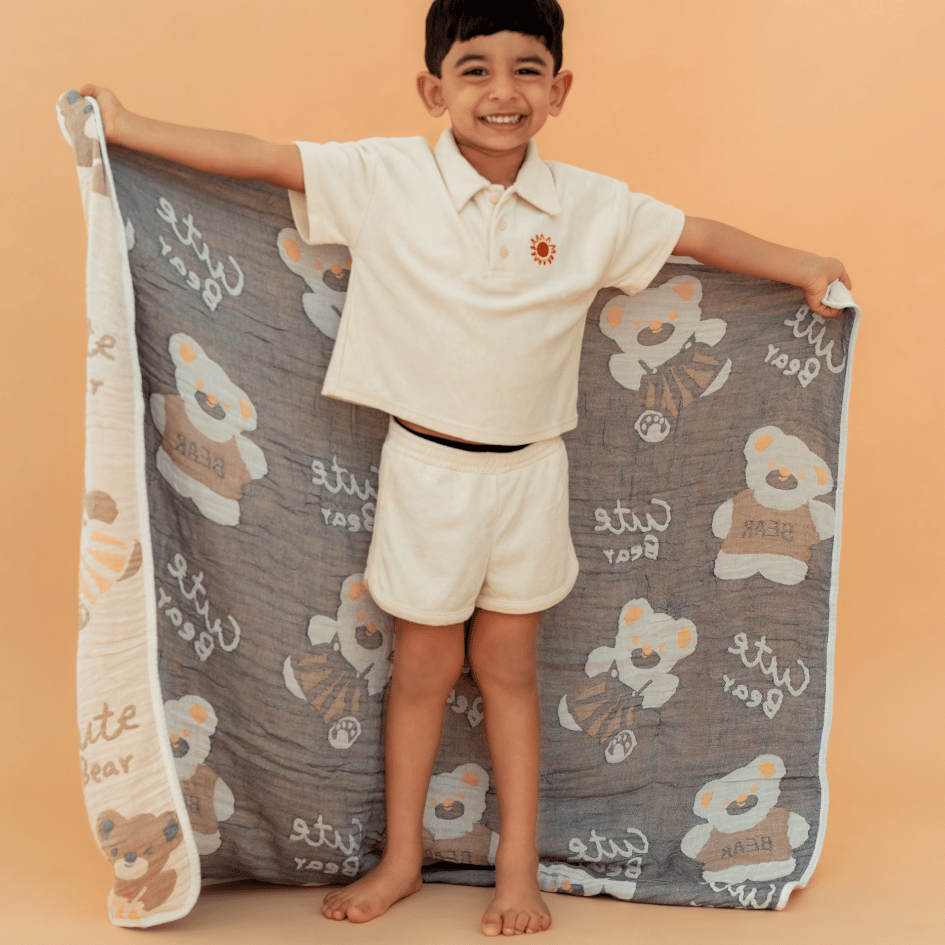 Happy Garden - Crinkled Muslin Bamboo Blanket