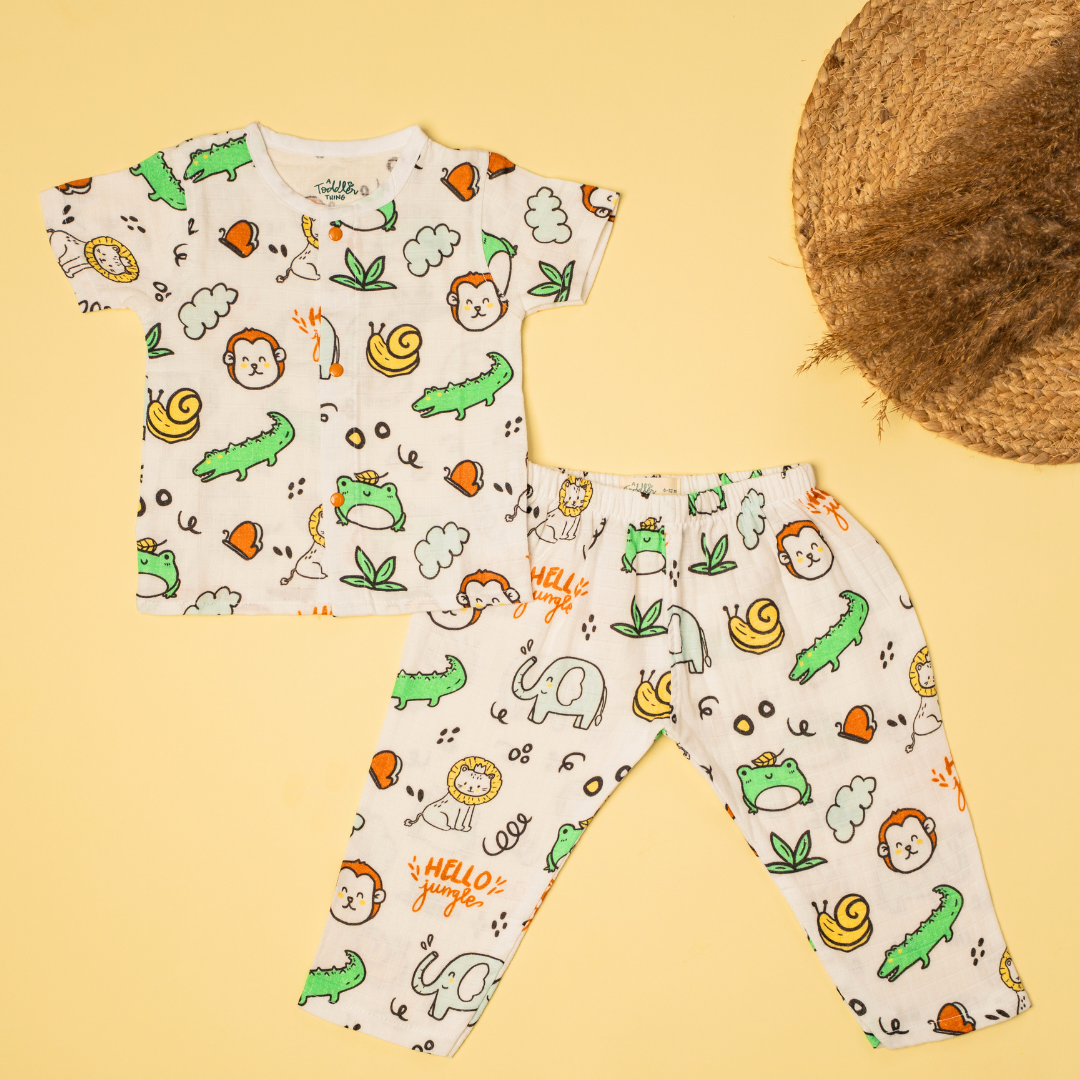 Lil Zoo Box - Muslin Sleep Suit for babies and kids (Unisex) - Pack of 3