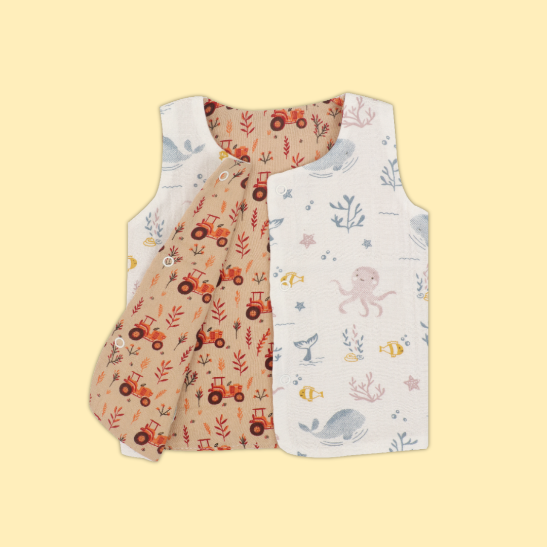 Bubble Harvest - Reversible Muslin Jabla (Pack of 1)