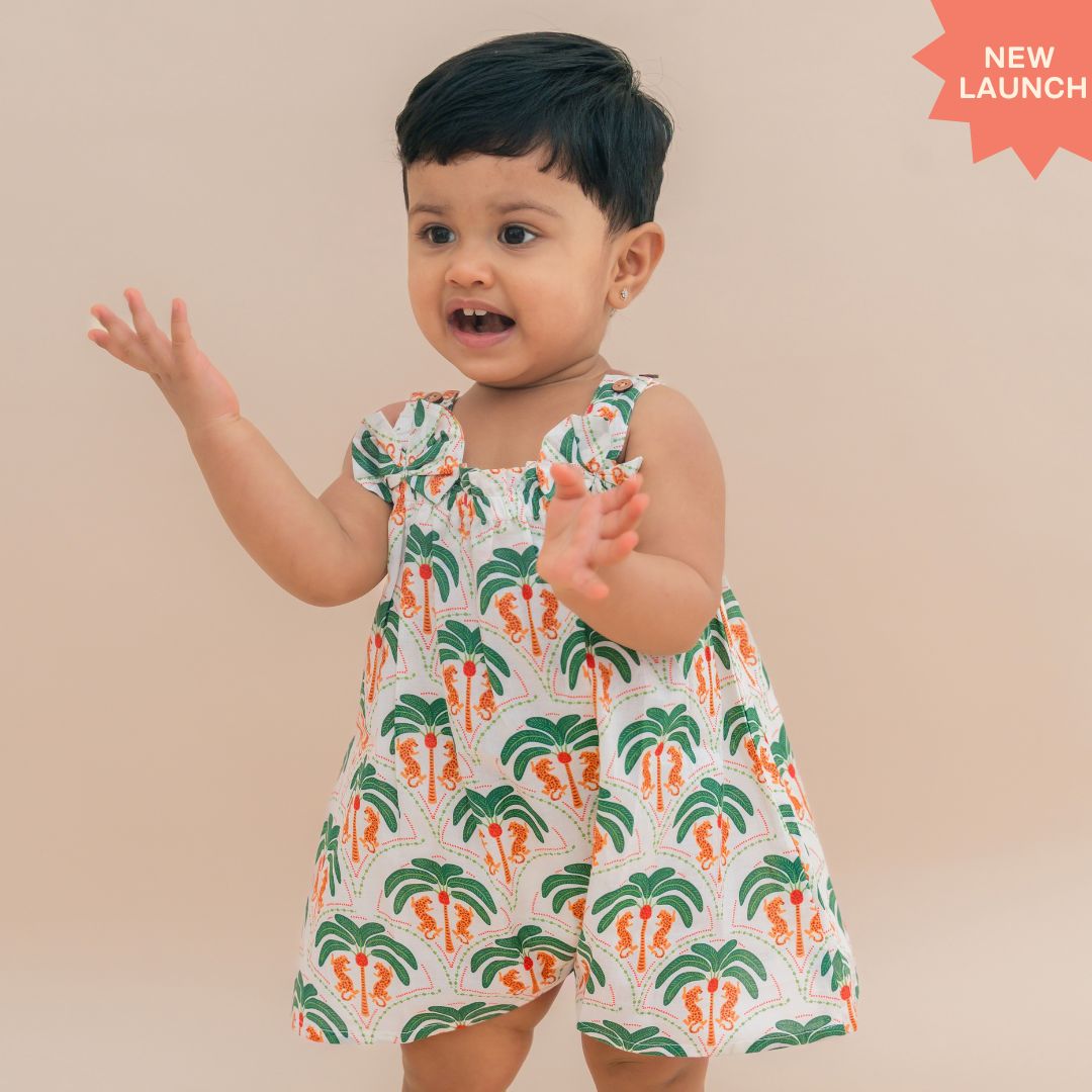 Sun & Surf - Mulmul Cotton Sleeveless Bow Frock