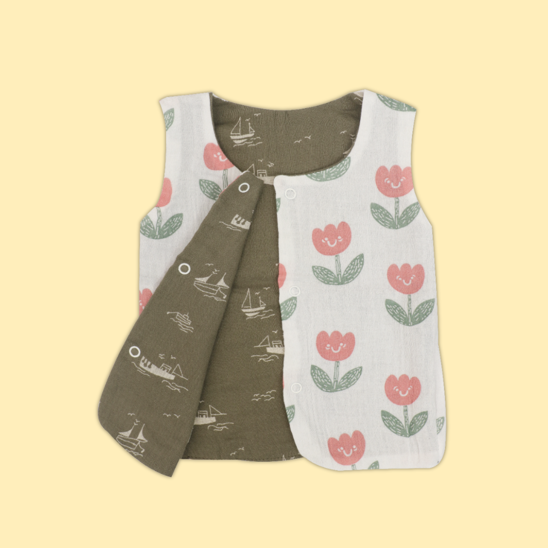 Captain Tulip - Reversible Muslin Jabla (1 piece)