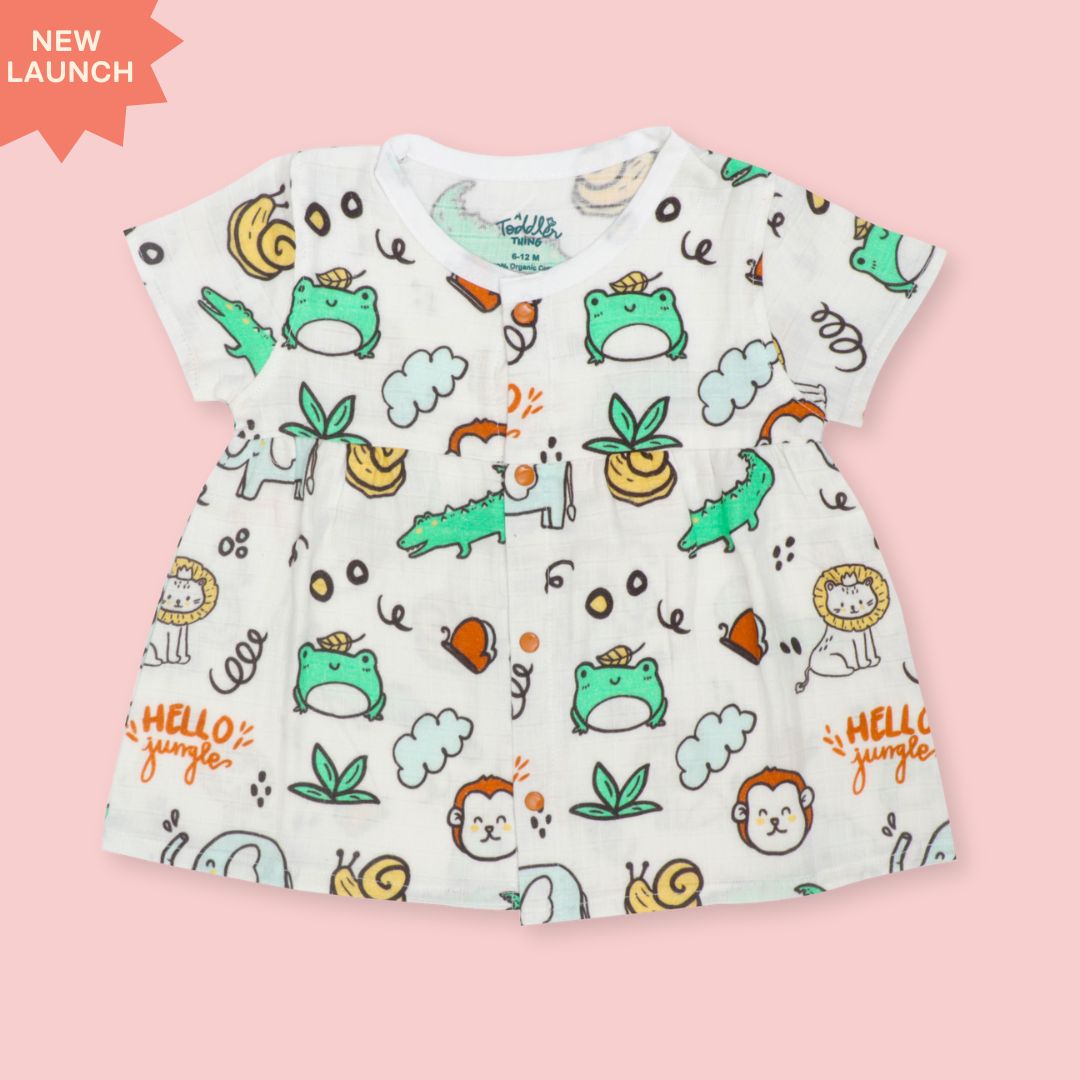 Flora Pixels - Muslin Button Frock