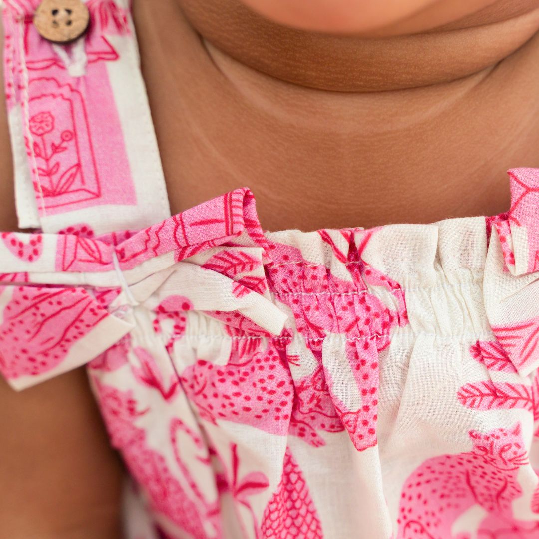 Sun & Surf - Mulmul Cotton Sleeveless Bow Frock