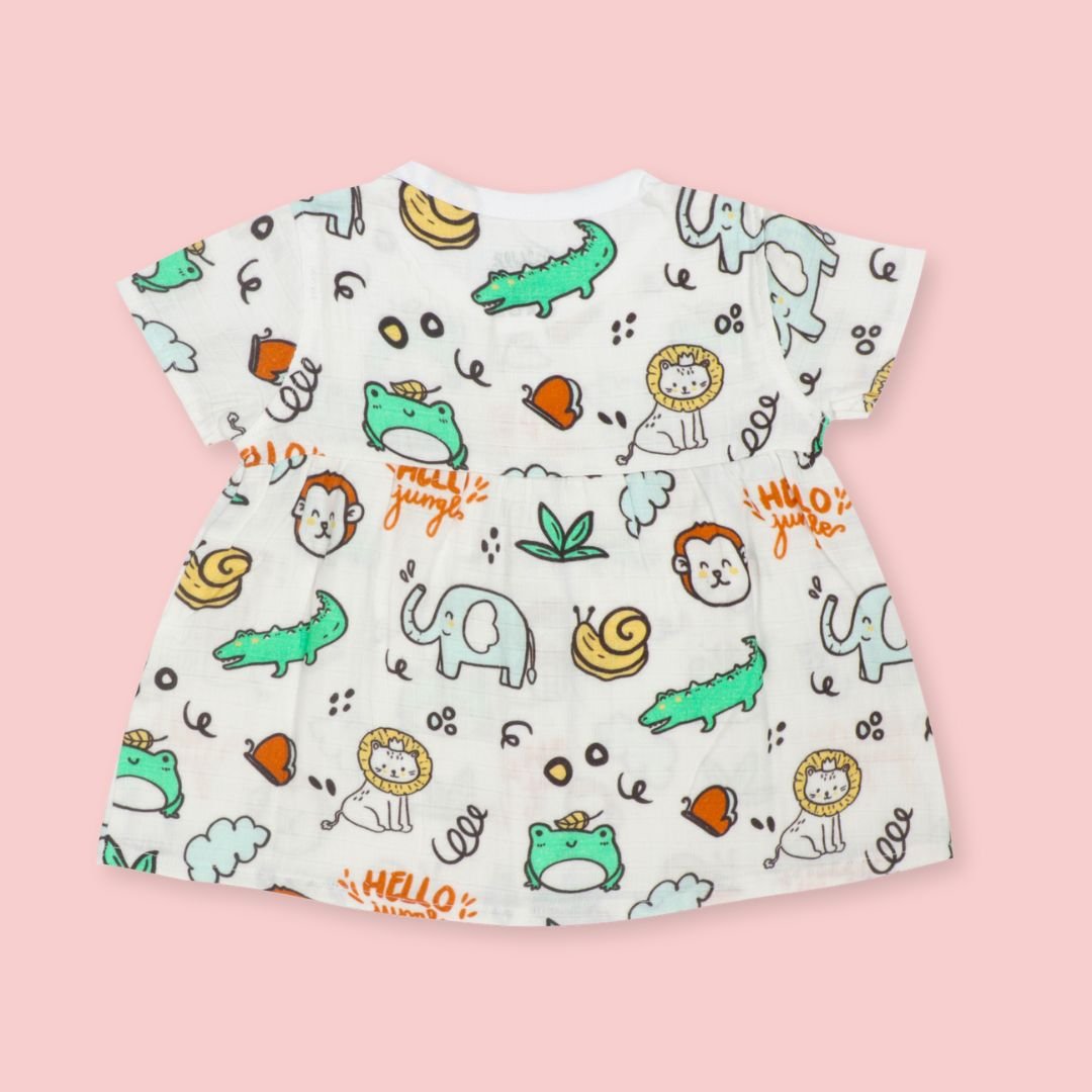 Jungkat - Muslin Button Frock - Pack of 2