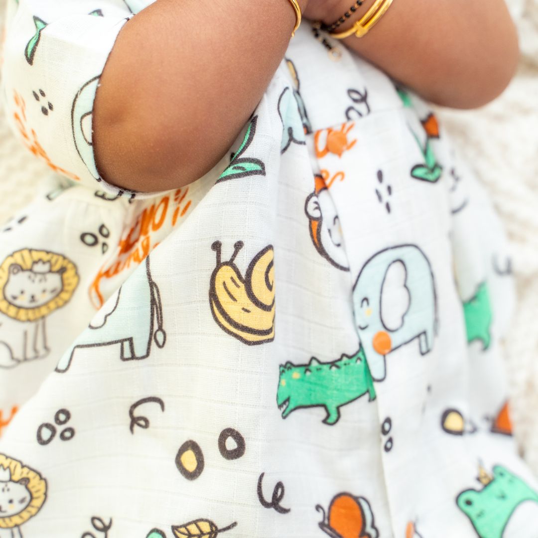 Jungkat - Muslin Button Frock - Pack of 2