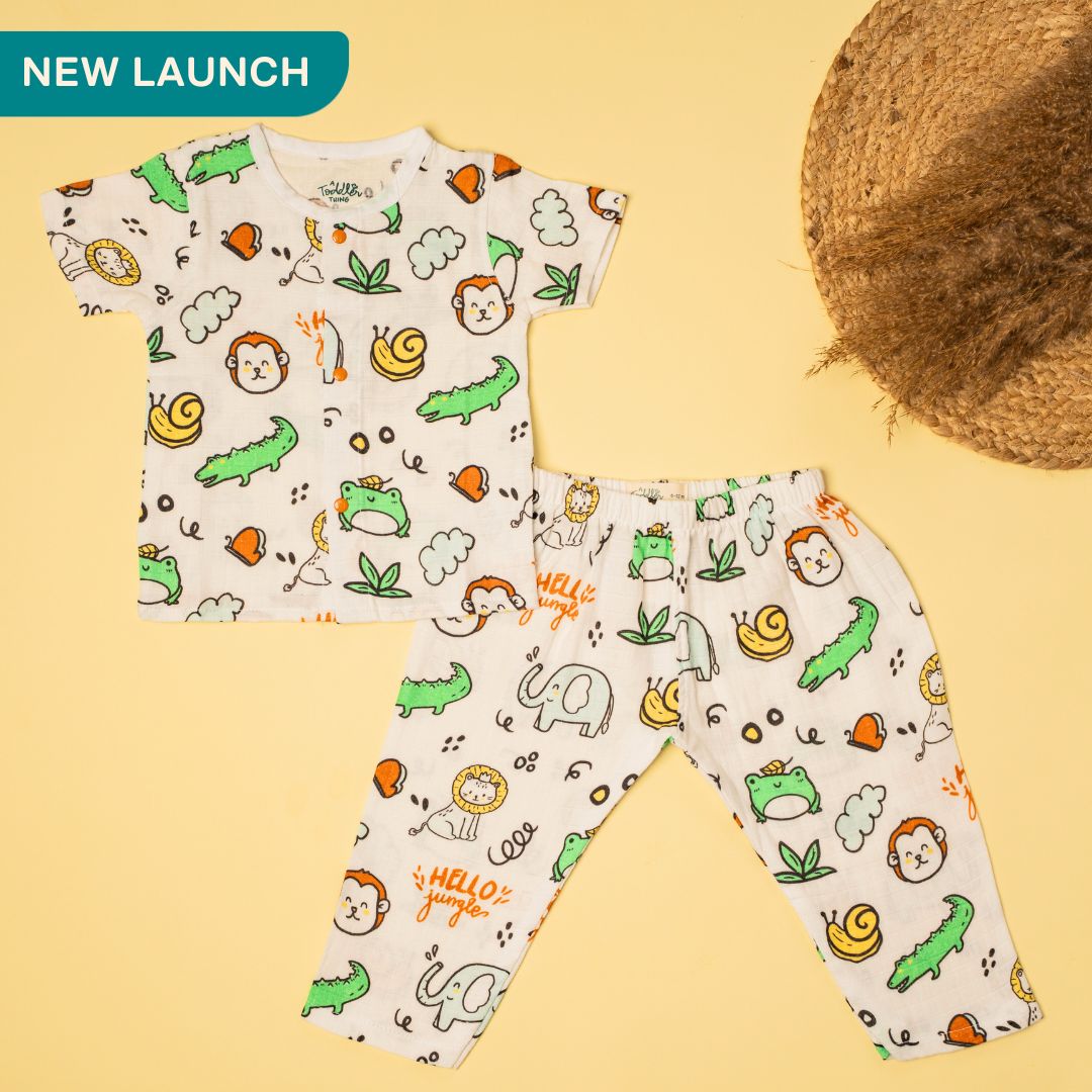 Hello Jungle - Muslin Sleep Suit for babies and kids (Unisex)