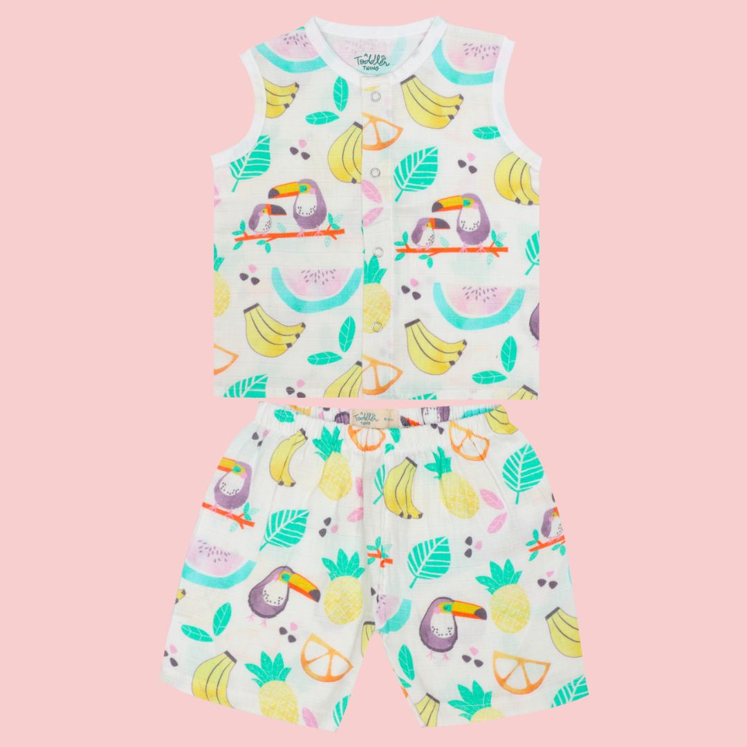 Toucan Punch - Muslin Jabla and Shorts for Babies and Toddlers