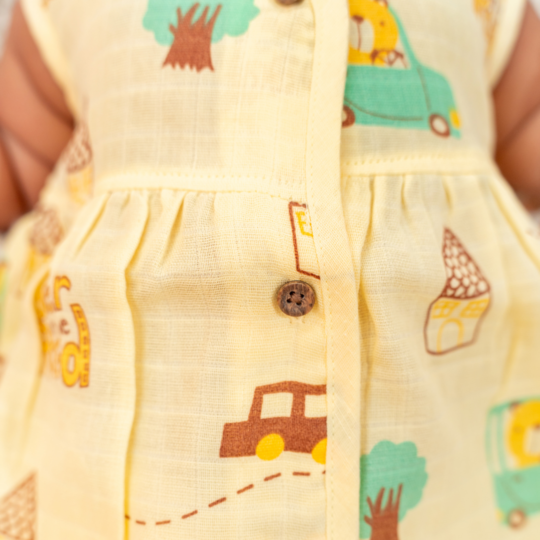 Juicy Fins - Muslin V neck Sleeveless Frock (Pack of 2)
